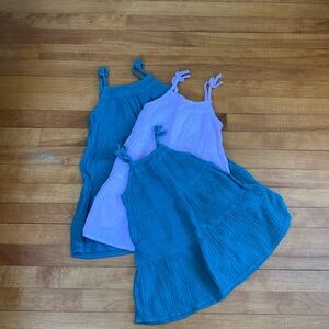 Bundle of three gauze girls dresses